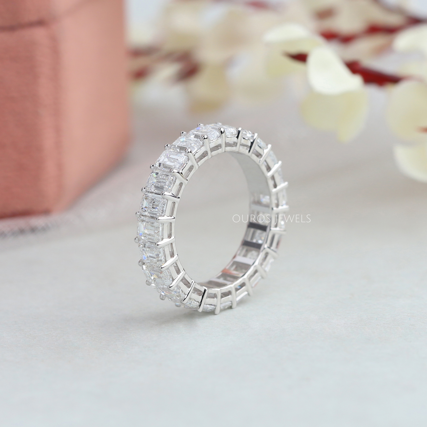Emerald  Cut  Diamond  Eternity  Wedding  Band