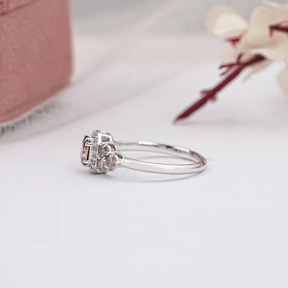 Cushion Cut Halo Chocolate Diamond Ring