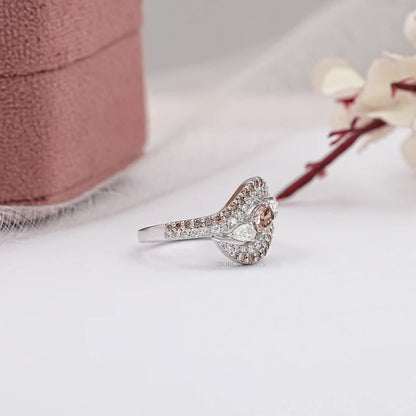 Chocolate Oval Cut Lab Diamond Bypass Ring
