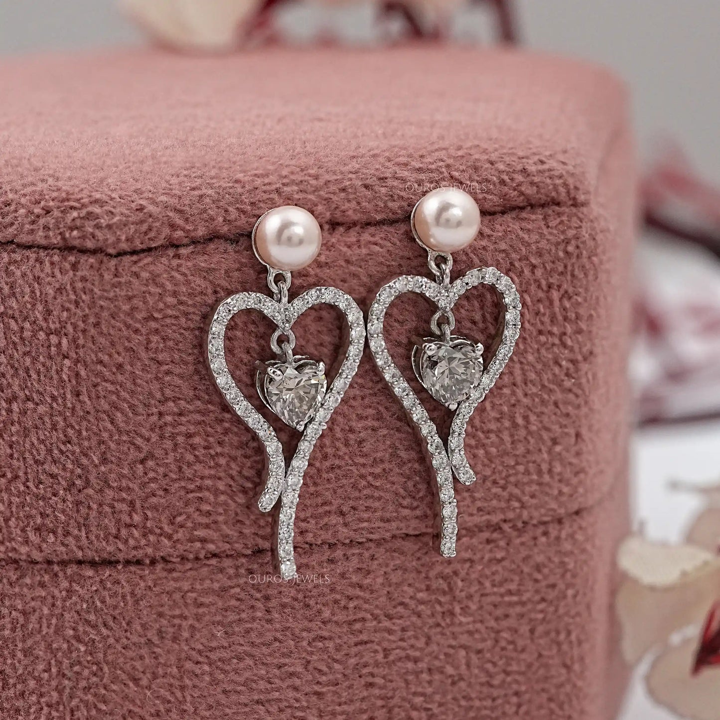 Olive Heart Cut Drop Dangle Earrings