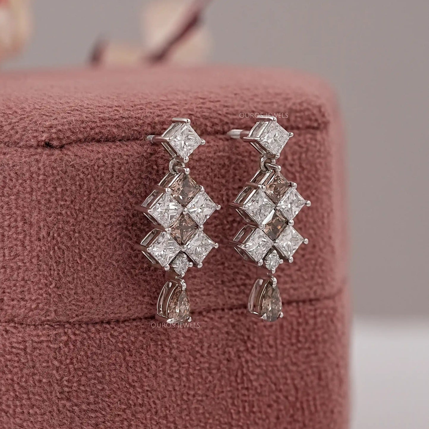 Multi Shape  Lab Diamond Drop Dangle Earring