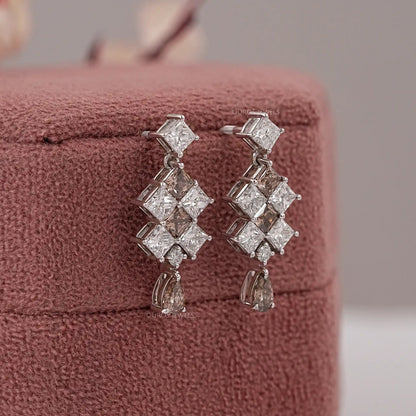 Multi Shape  Lab Diamond Drop Dangle Earring