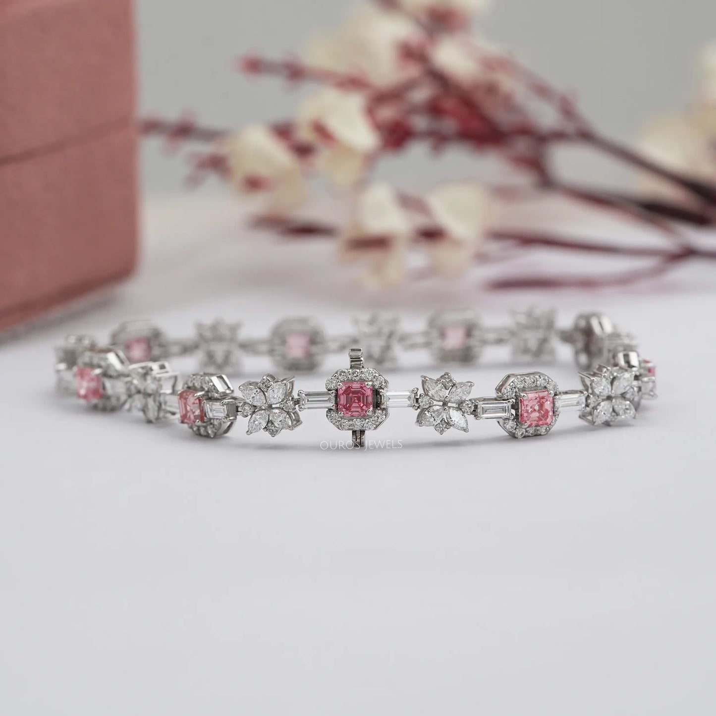 Multi Shape Lab Grown Diamond Halo Bracelet