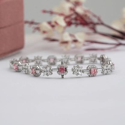 Multi Shape Lab Grown Diamond Halo Bracelet