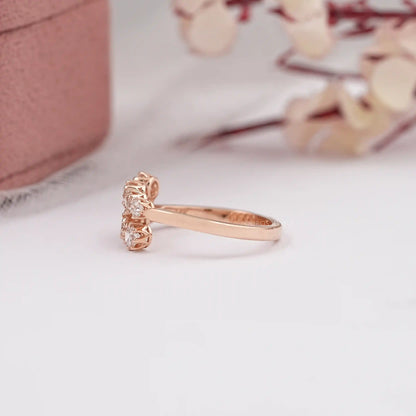 Old European Round Cut Bypass Engagement Ring