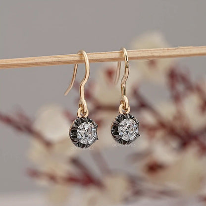 OEC Round Cut Lab Diamond Dangle Earring
