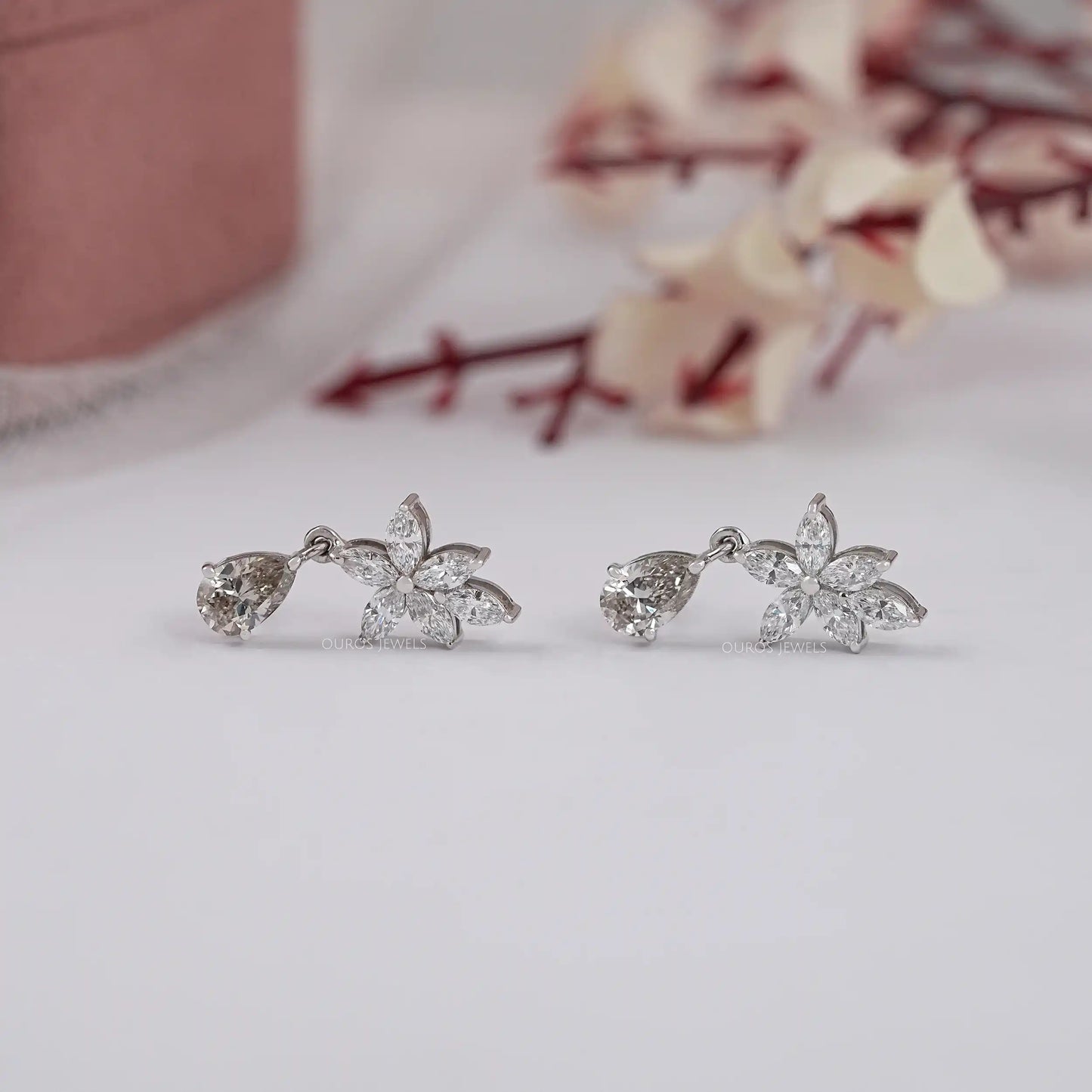 Fancy Olive Pear Cut Drop Dangle Earring