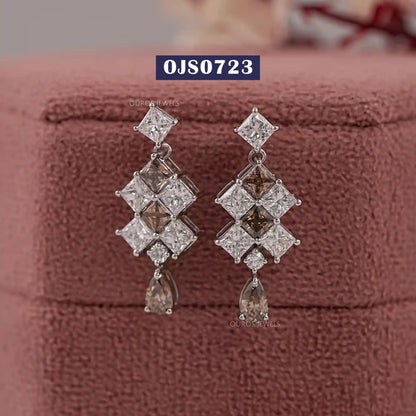 Multi Shape  Lab Diamond Drop Dangle Earring