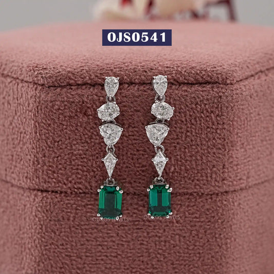 Multi Shape Lab Diamond Drop Dangle Earring