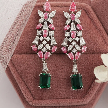 Multi Shape Lab Grown Diamond Chandelier Earrings