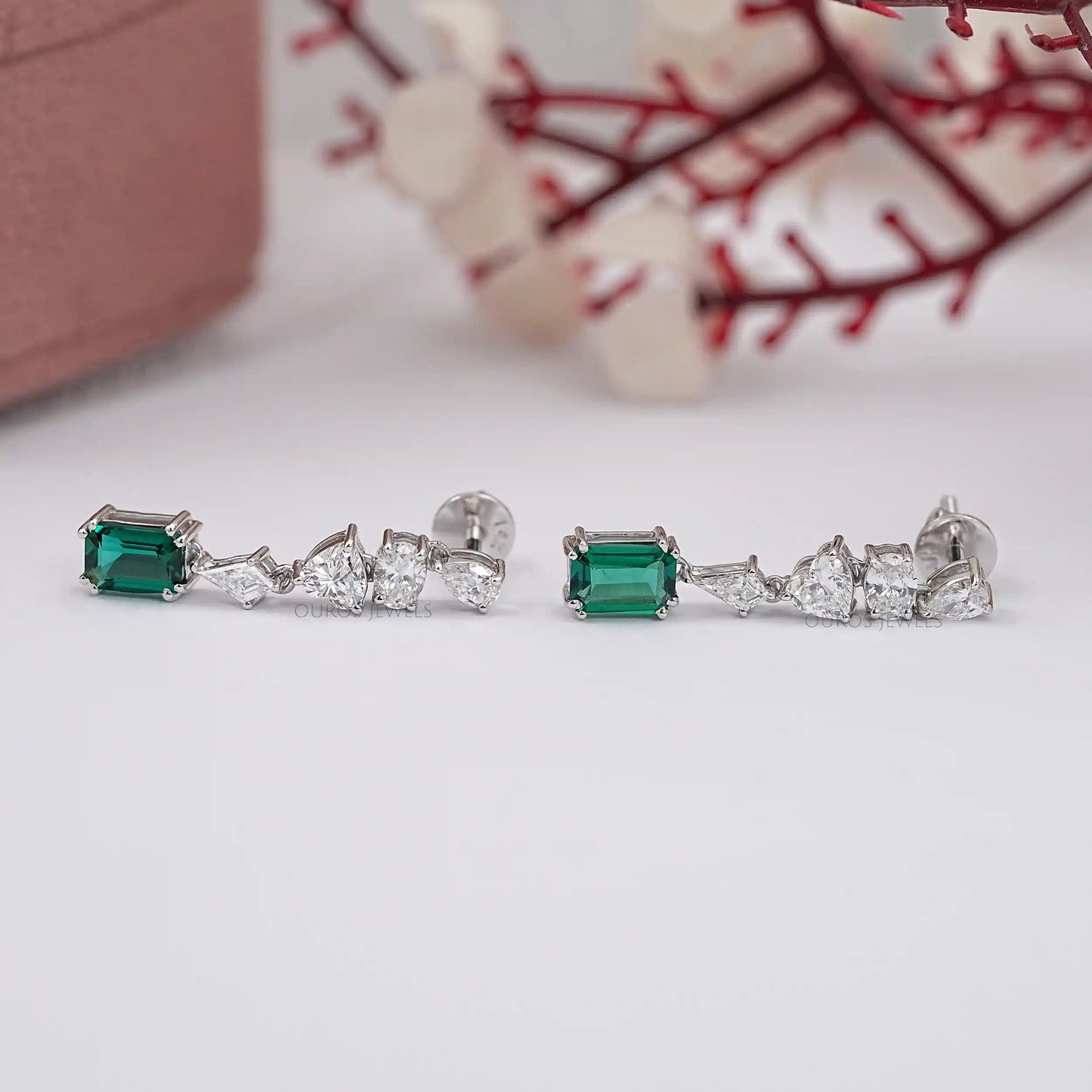 Multi Shape Lab Diamond Drop Dangle Earring