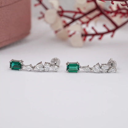 Multi Shape Lab Diamond Drop Dangle Earring