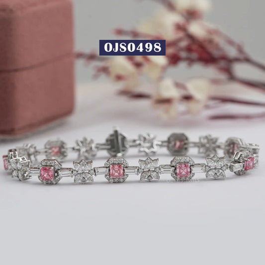 Multi Shape Lab Grown Diamond Halo Bracelet
