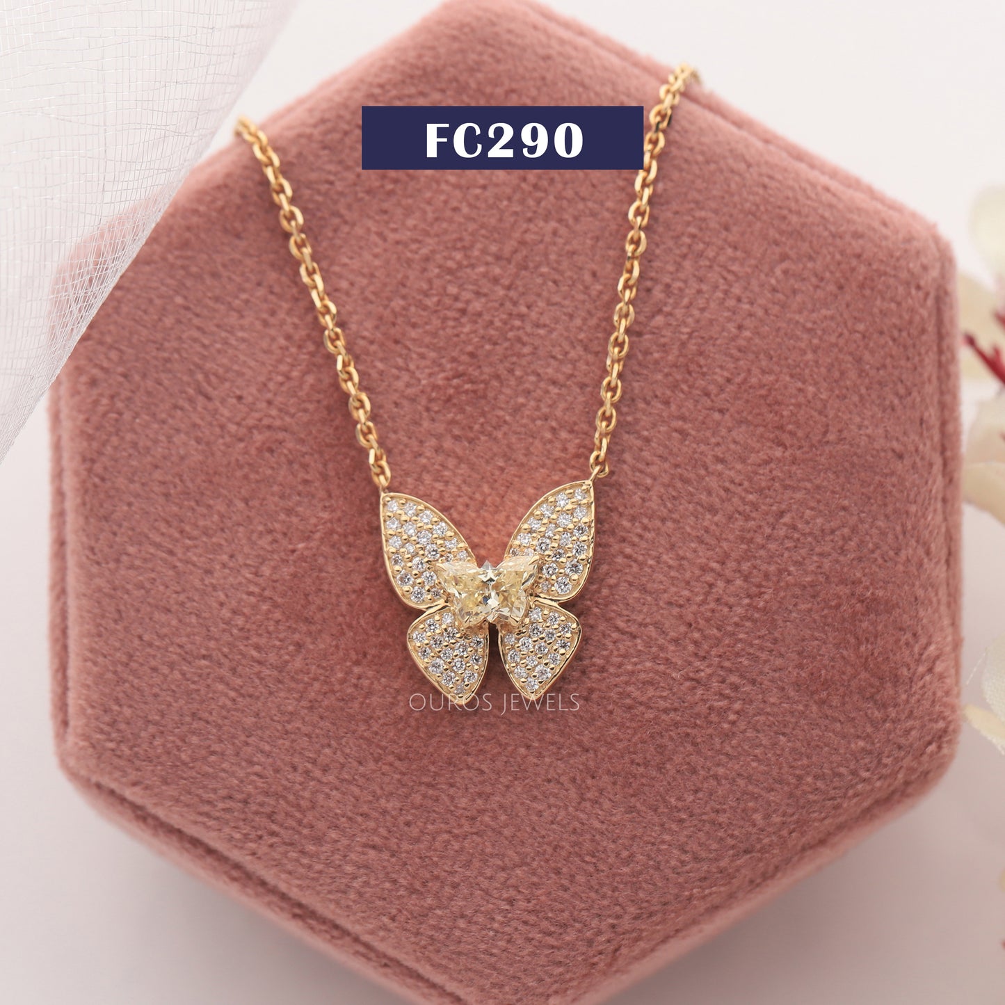 Yellow Butterfly Lab Diamond Necklace