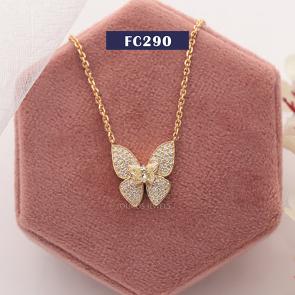 Yellow Butterfly Lab Diamond Necklace