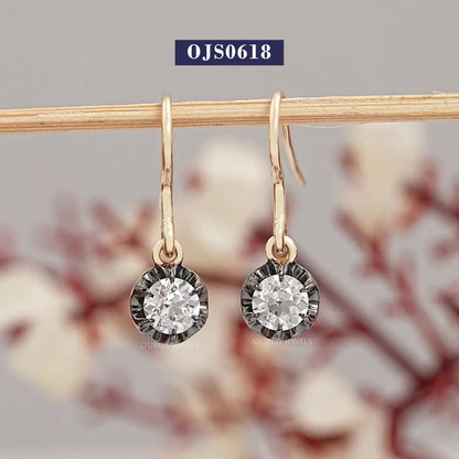 OEC Round Cut Lab Diamond Dangle Earring