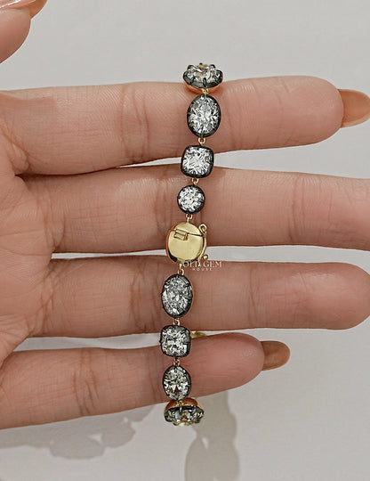 Multi Old Cut Lab Diamond Bracelet
