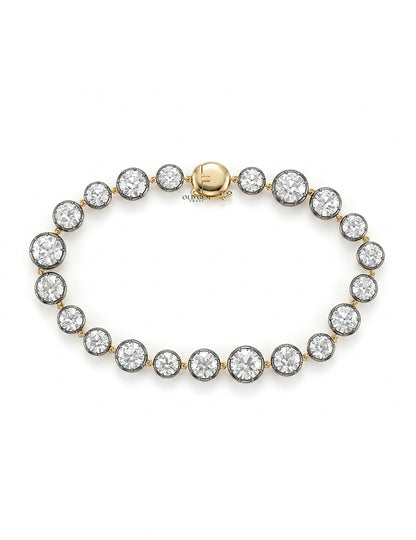 Old European Round Cut Black Coating Bracelet