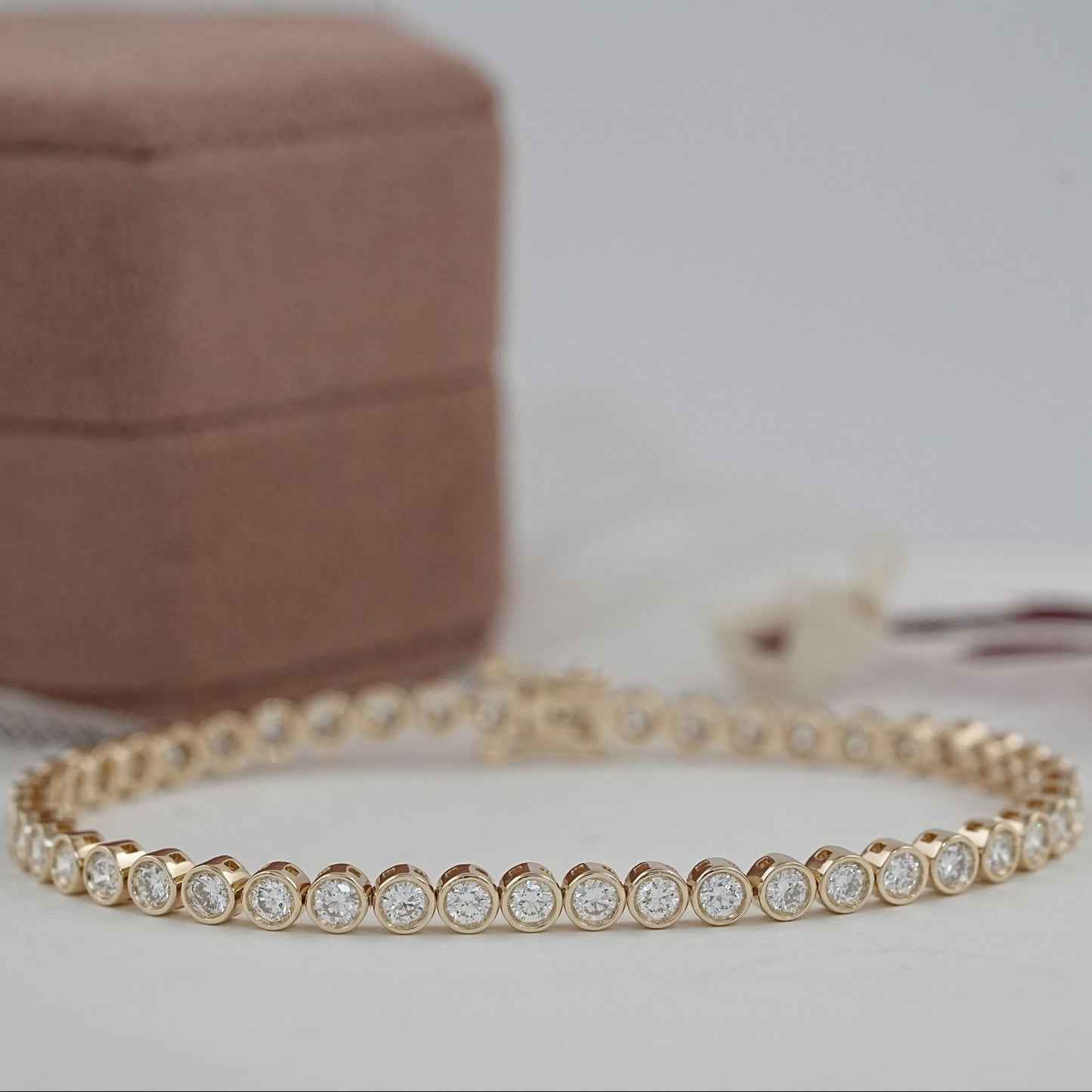 Round Cut Bezel Set Tennis Bracelet