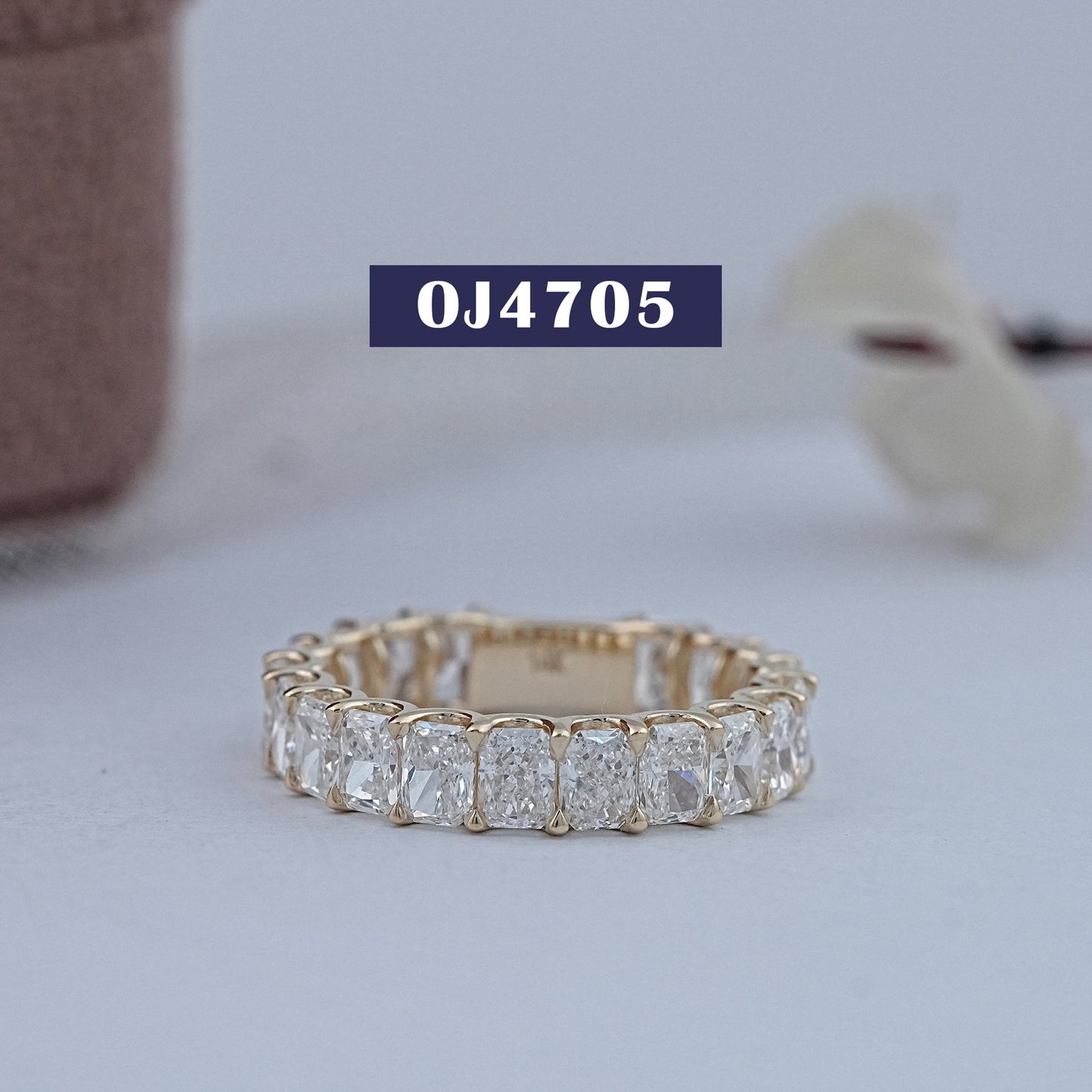 Radiant Cut Lab Diamond Wedding Band