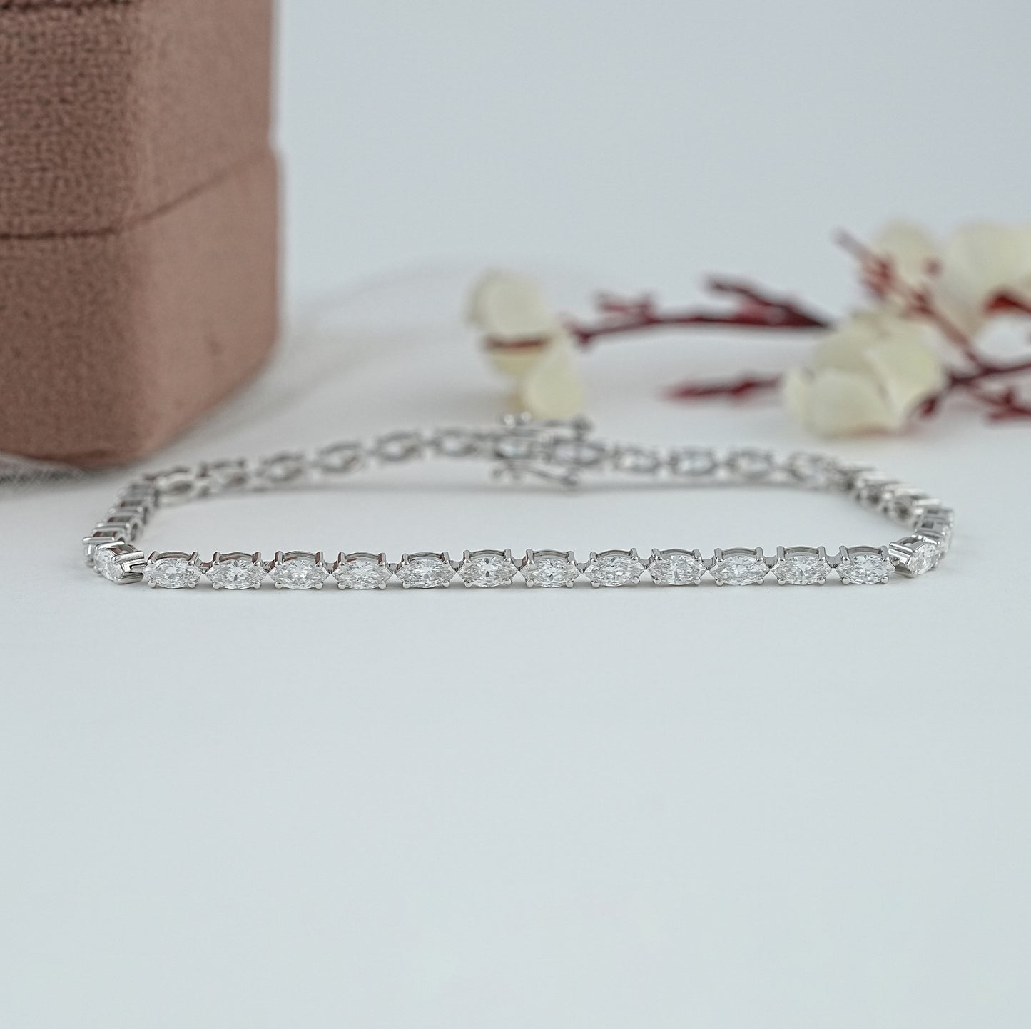Marquise Cut Lab Diamond Tennis Bracelet