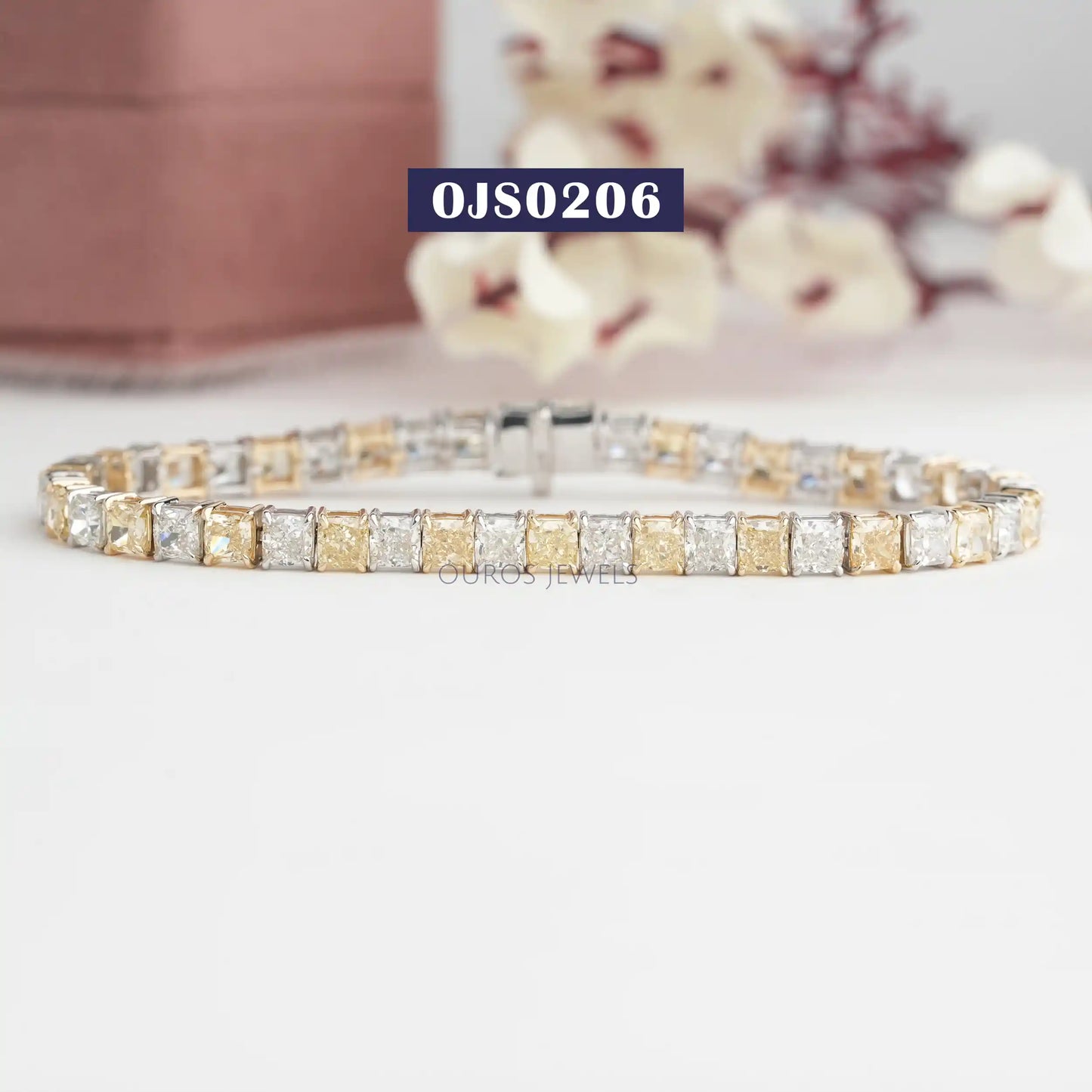 Yellow Cushion  Cut Tennis  Bracelet