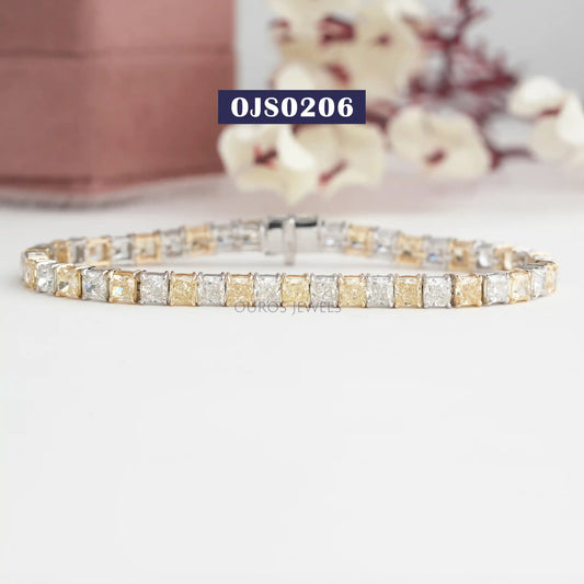 Yellow Cushion  Cut Tennis  Bracelet