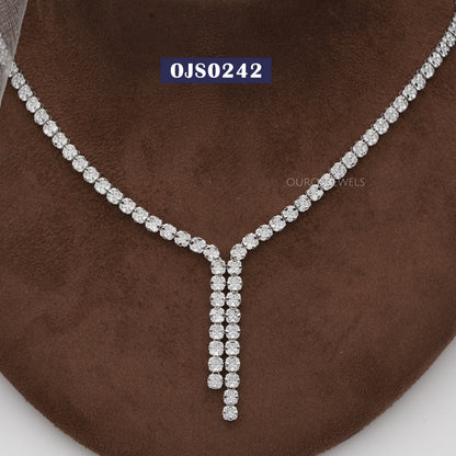 Round  Cut Lab Grown  Diamond  Party Wear Necklace