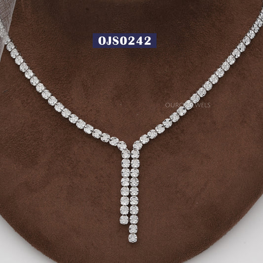Round  Cut Lab Grown  Diamond  Party Wear Necklace