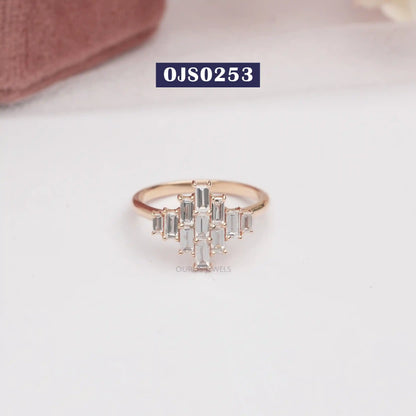 Baguette Cut Lab Grown Diamond Engagement Ring