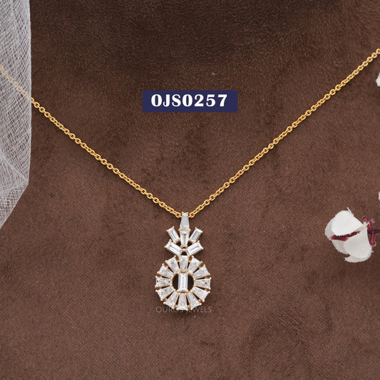 Tapered Baguette Cut Lab Grown Diamond Pendant