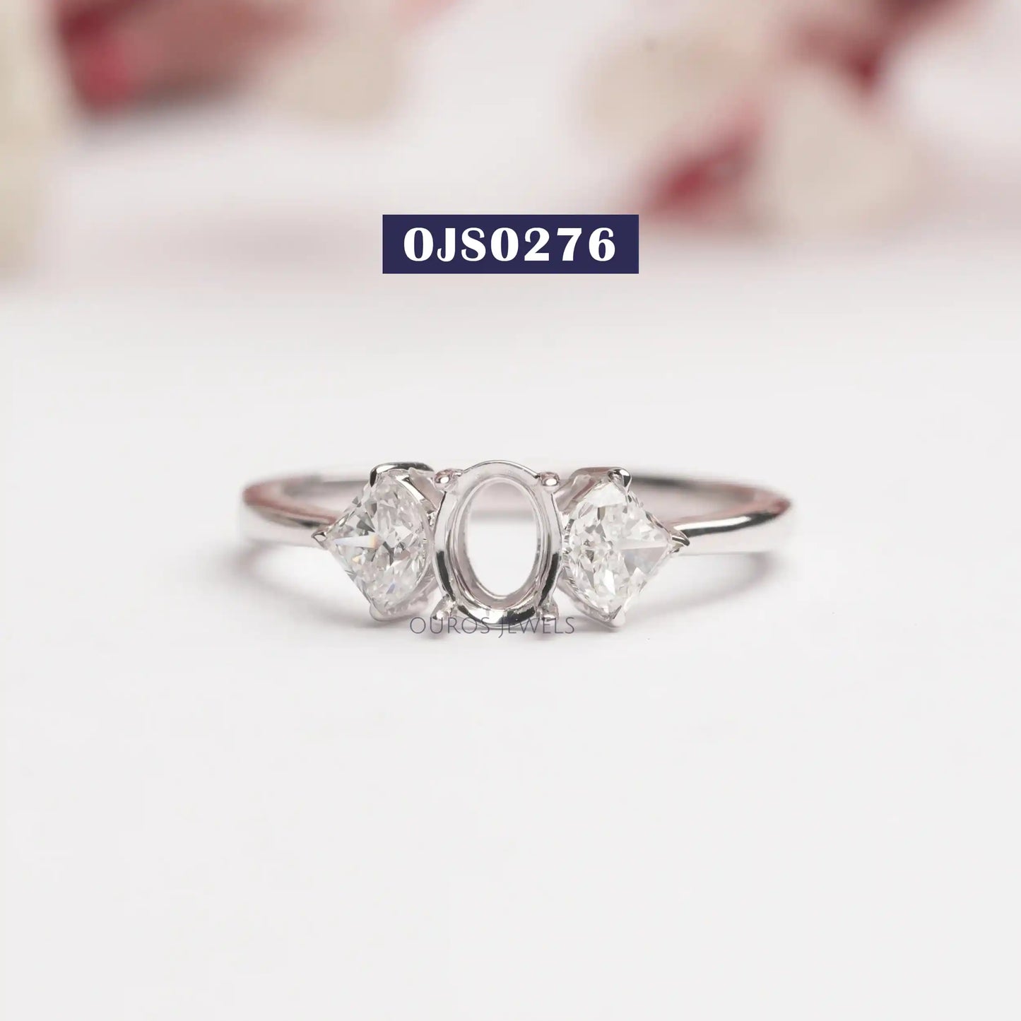 3 Stone Antique  Cut  Mount Ring