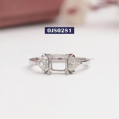 Antique Pentagon Shape Three Stone Ring