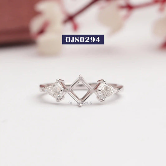 Three Stone  Mount  Setting  Ring