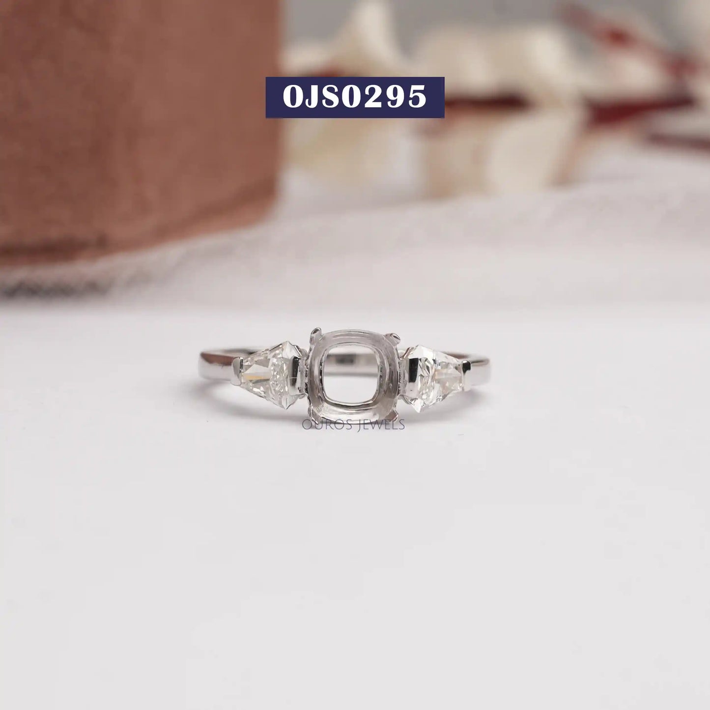 Shield Cut Lab Diamond  Mount  Setting  Ring