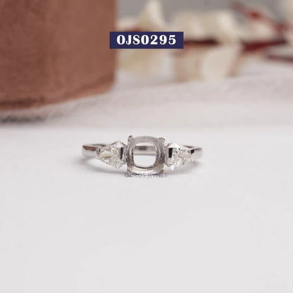 Shield Cut Lab Diamond  Mount  Setting  Ring