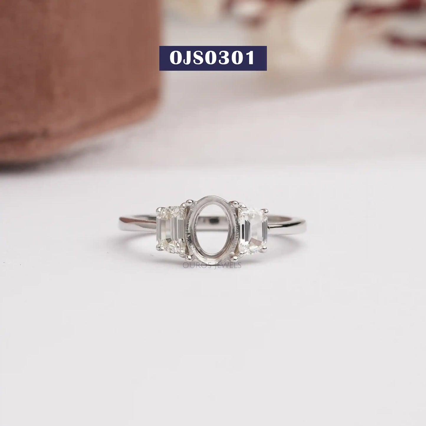 Step  Cut Half Moon  Semi  Mount Ring