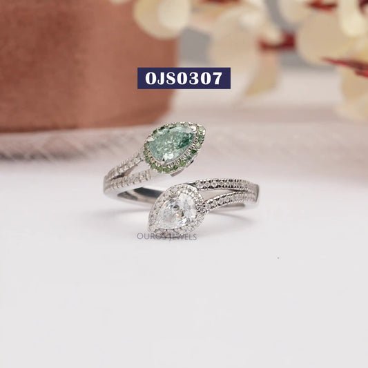 Bypass Pear Shape Lab Diamond Ring