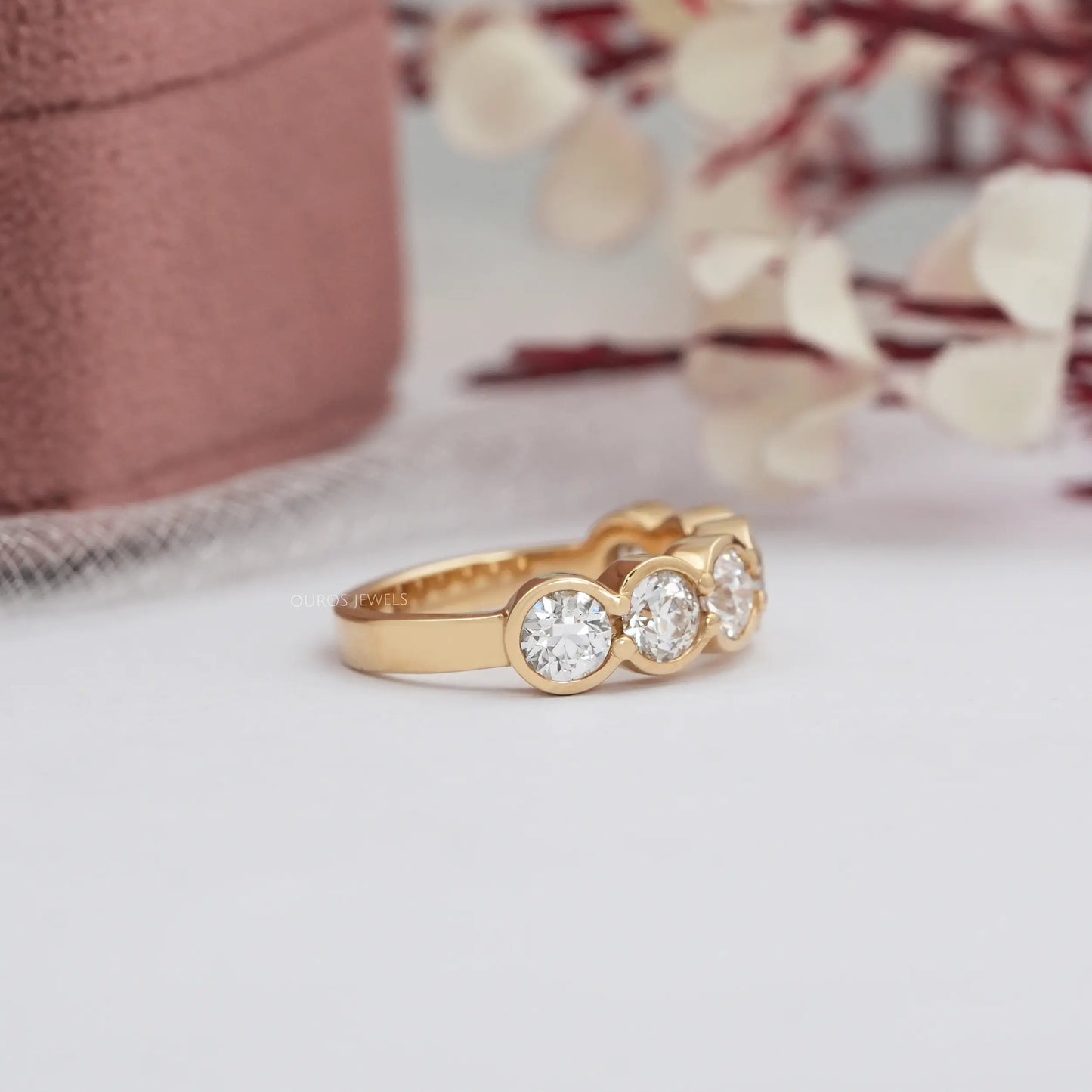 Old Mine Cushion Cut Bezel Set Ring