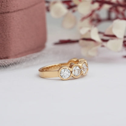Old Mine Cushion Cut Bezel Set Ring