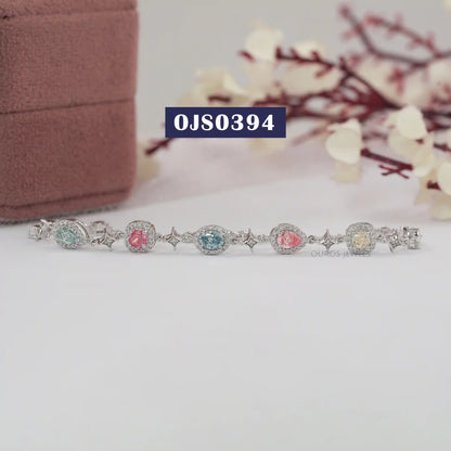 Fancy Color Lab Diamond Halo Bracelet