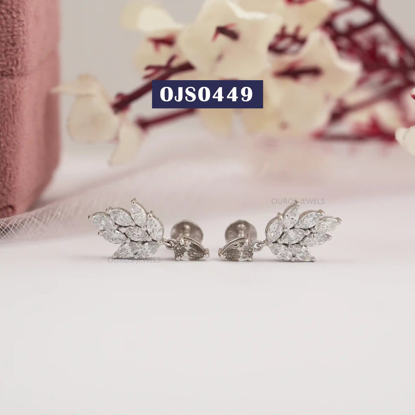 Fancy Color  Pear & Marquise Cut Lab Earrings