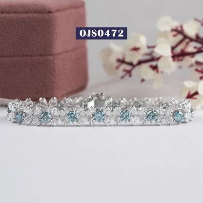 Flower Shape  Pear Cut Lab Diamond  Bracelet