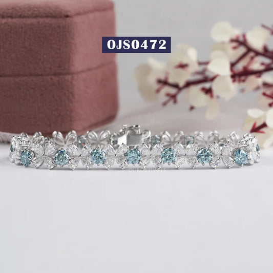 Flower Shape  Pear Cut Lab Diamond  Bracelet