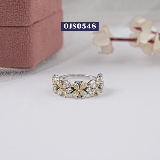 Yellow Pear Cut Lab Grown Diamond Ring