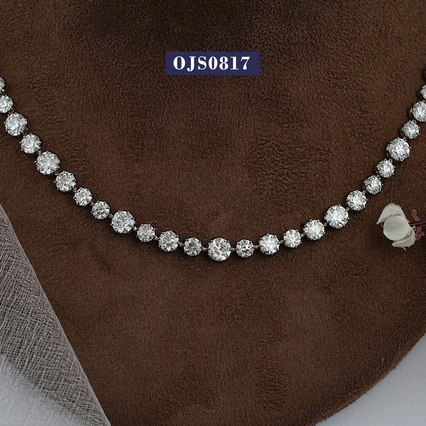 Graduated Old European Round Cut Tennis Necklace