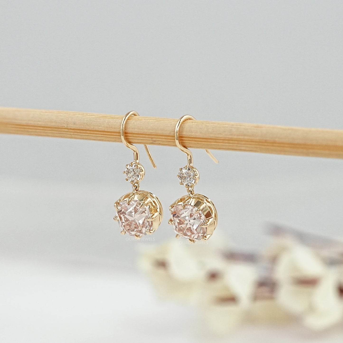 Fancy Yellow Square Cushion Cut Earrings