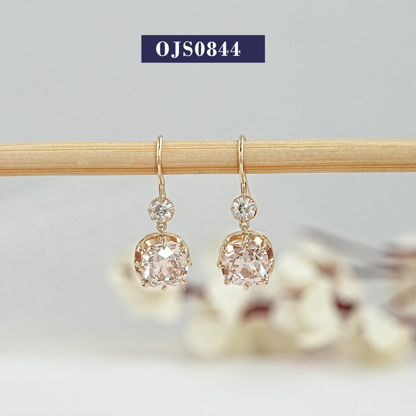 Fancy Yellow Square Cushion Cut Earrings
