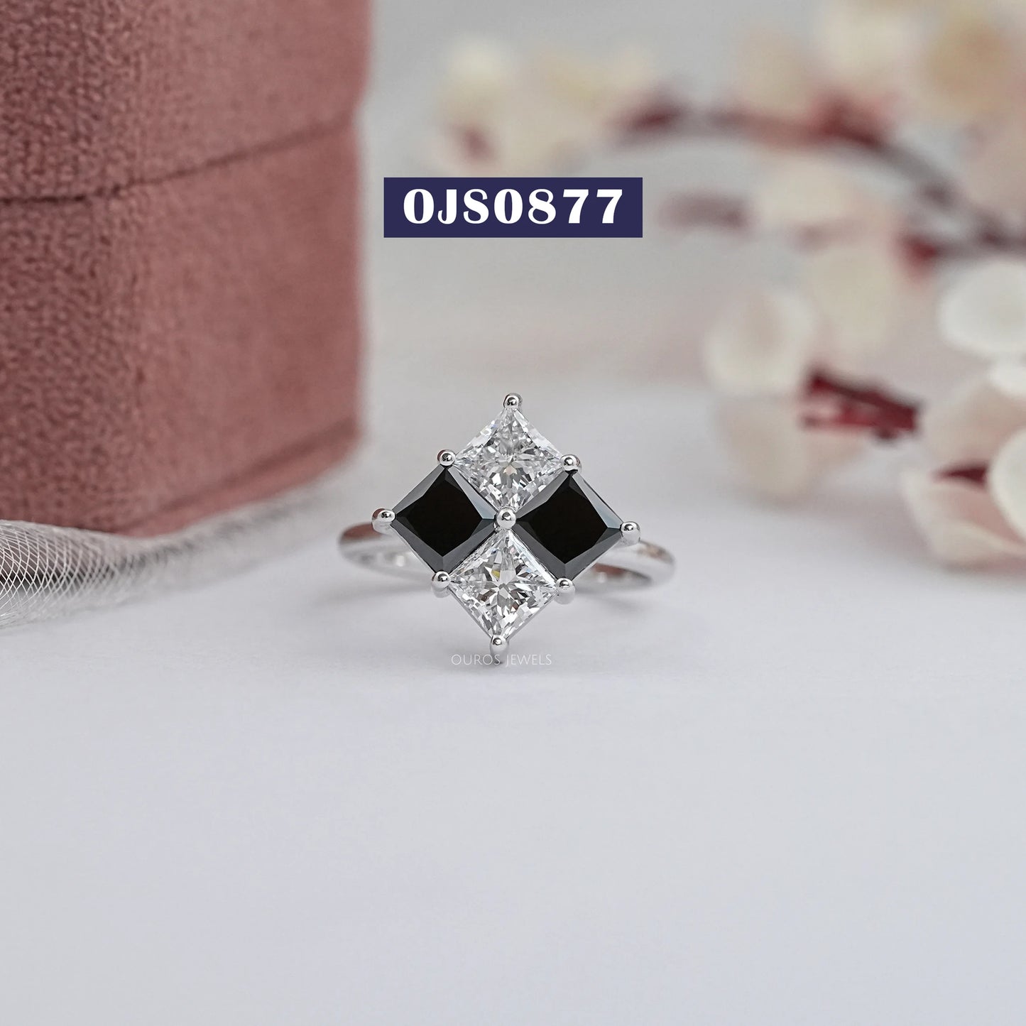 Black Princess Shape Lab Diamond Ring
