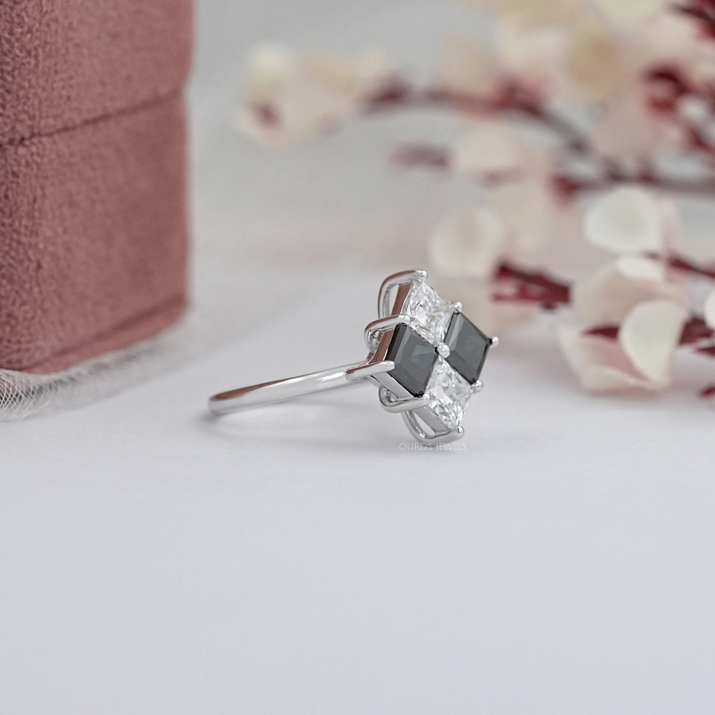 Black Princess Shape Lab Diamond Ring